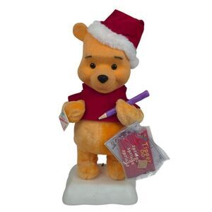 Vintage 90s Winnie The Pooh Christmas Motion-ette Figurine Pencil Gift List